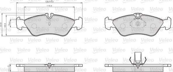 Valeo 872661 - Тормозные колодки, дисковые, комплект autospares.lv