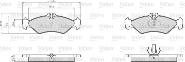 Valeo 872621 - Тормозные колодки, дисковые, комплект autospares.lv