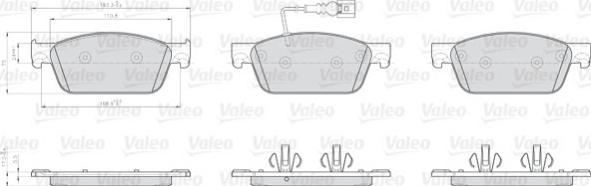 Valeo 872623 - Тормозные колодки, дисковые, комплект autospares.lv