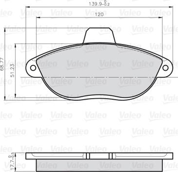 Valeo 872042 - Тормозные колодки, дисковые, комплект autospares.lv