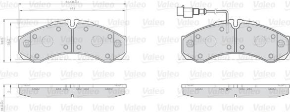 Valeo 872121 - Тормозные колодки, дисковые, комплект autospares.lv