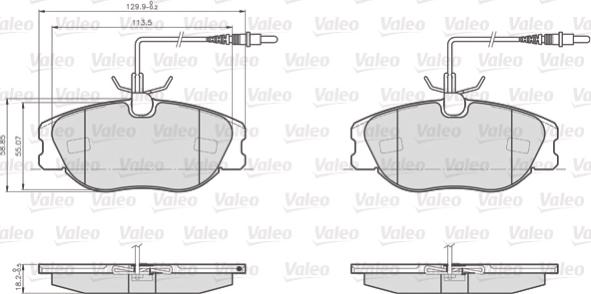 Valeo 872801 - Тормозные колодки, дисковые, комплект autospares.lv