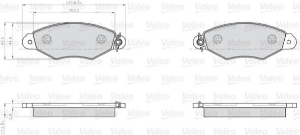 Valeo 872807 - Тормозные колодки, дисковые, комплект autospares.lv