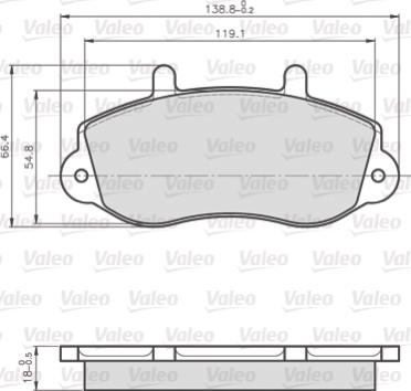 Valeo 872302 - Тормозные колодки, дисковые, комплект autospares.lv