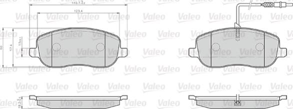 Valeo 872261 - Тормозные колодки, дисковые, комплект autospares.lv