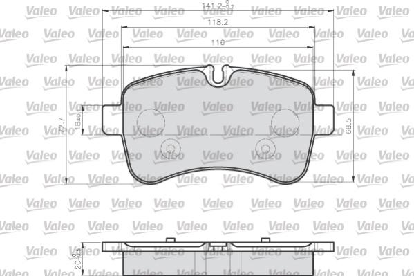 Valeo 872232 - Тормозные колодки, дисковые, комплект autospares.lv