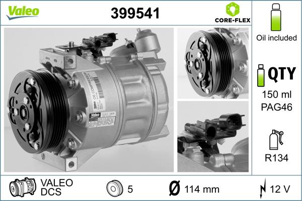 Valeo 399541 - Компрессор кондиционера autospares.lv