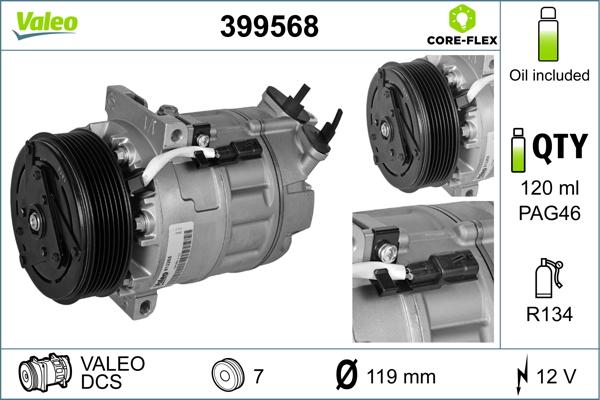 Valeo 399568 - Компрессор кондиционера autospares.lv