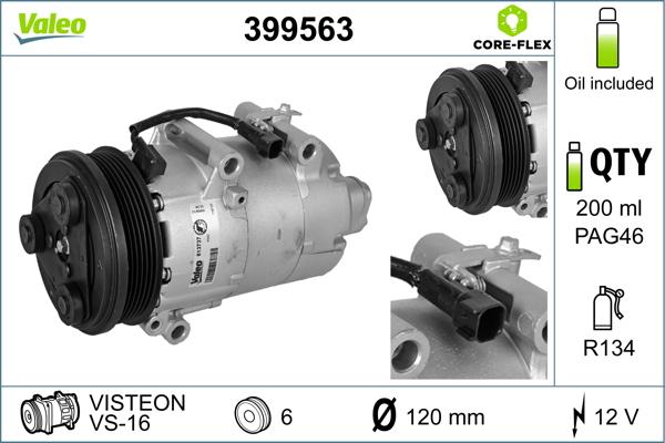 Valeo 399563 - Компрессор кондиционера autospares.lv