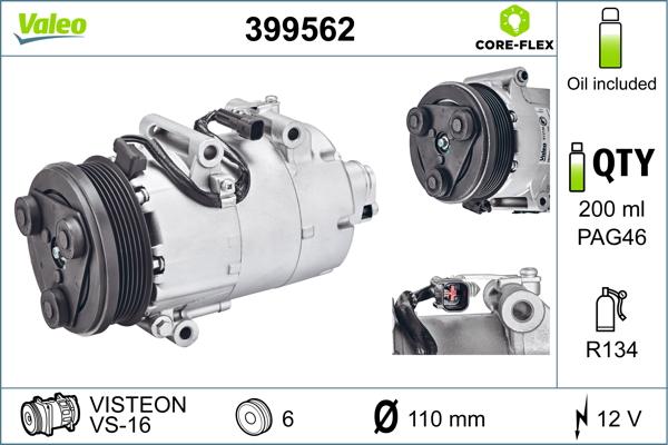 Valeo 399562 - Компрессор кондиционера autospares.lv