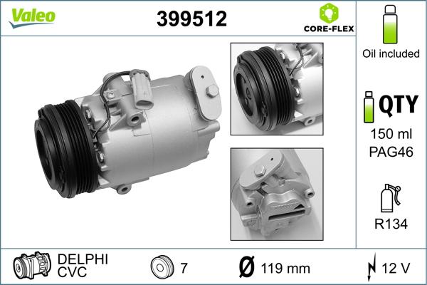 Valeo 399512 - Компрессор кондиционера autospares.lv