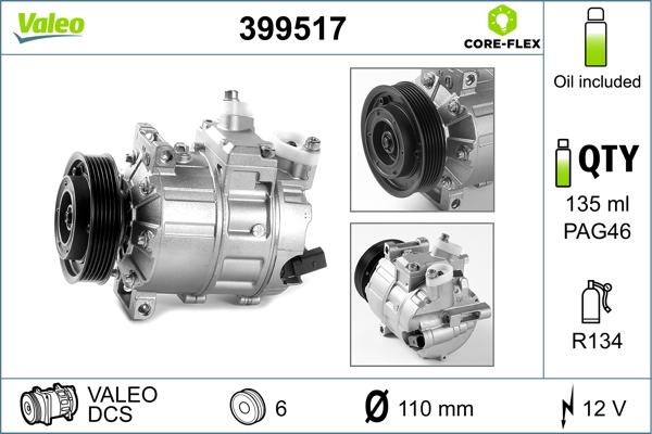 Valeo 399517 - Компрессор кондиционера autospares.lv