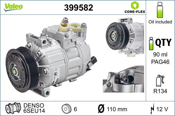 Valeo 399582 - Компрессор кондиционера autospares.lv