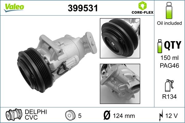 Valeo 399531 - Компрессор кондиционера autospares.lv