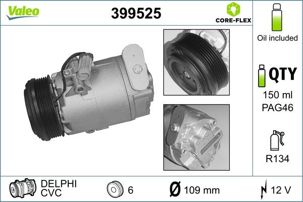 Valeo 399525 - Компрессор кондиционера autospares.lv