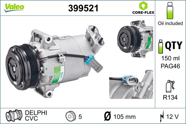 Valeo 399521 - Компрессор кондиционера autospares.lv