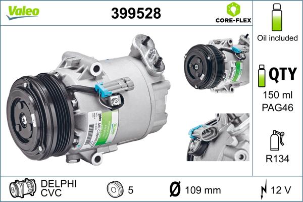 Valeo 399528 - Компрессор кондиционера autospares.lv