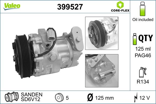 Valeo 399527 - Компрессор кондиционера autospares.lv