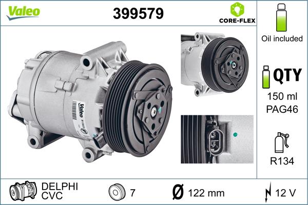 Valeo 399579 - Компрессор кондиционера autospares.lv