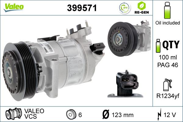 Valeo 399571 - Компрессор кондиционера autospares.lv