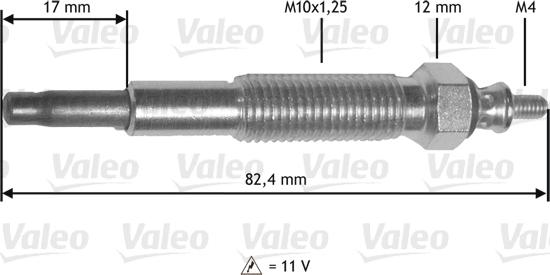 Valeo 345 199 - Свеча накаливания autospares.lv