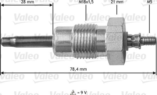 Valeo 345 195 - Свеча накаливания autospares.lv