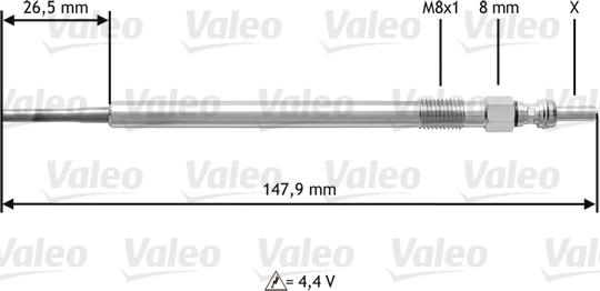 Valeo 345142 - Свеча накаливания autospares.lv