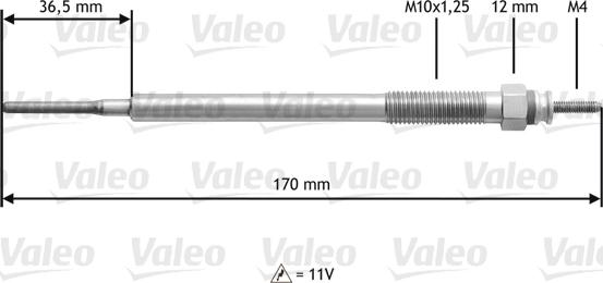 Valeo 345154 - Свеча накаливания autospares.lv