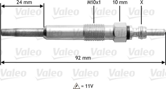 Valeo 345104 - Свеча накаливания autospares.lv