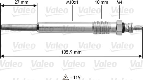 Valeo 345103 - Свеча накаливания autospares.lv