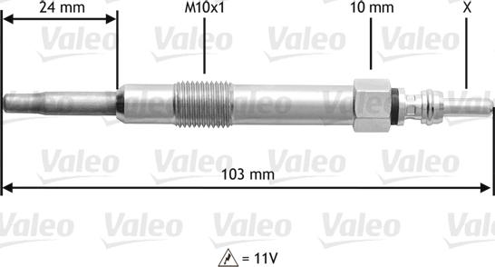 Valeo 345114 - Свеча накаливания autospares.lv