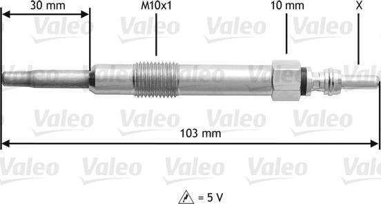 Valeo 345115 - Свеча накаливания autospares.lv