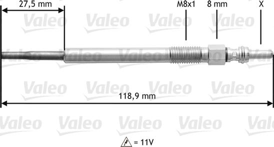 Valeo 345118 - Свеча накаливания autospares.lv