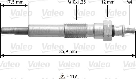 Valeo 345117 - Свеча накаливания autospares.lv