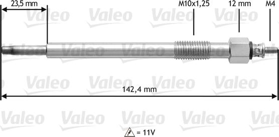 Valeo 345 187 - Свеча накаливания autospares.lv