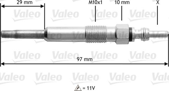 Valeo 345130 - Свеча накаливания autospares.lv