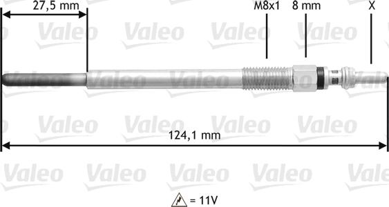 Valeo 345138 - Свеча накаливания autospares.lv