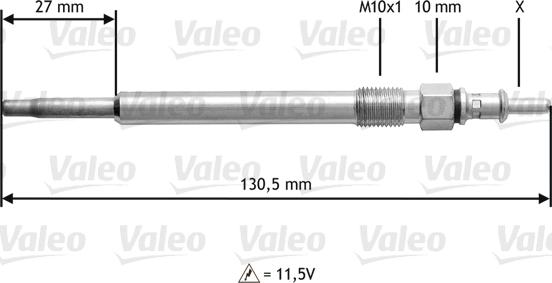Valeo 345121 - Свеча накаливания autospares.lv
