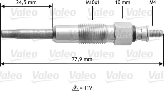 Valeo 345128 - Свеча накаливания autospares.lv