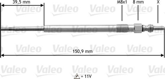 Valeo 345174 - Свеча накаливания autospares.lv