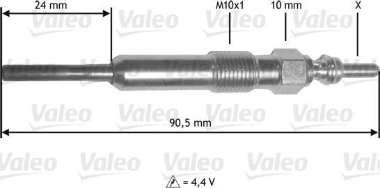 Valeo 345172 - Свеча накаливания autospares.lv