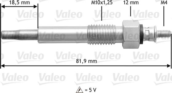Valeo 345205 - Свеча накаливания autospares.lv