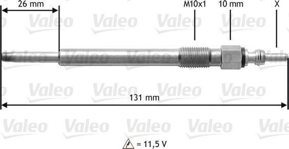 Valeo 345201 - Свеча накаливания autospares.lv
