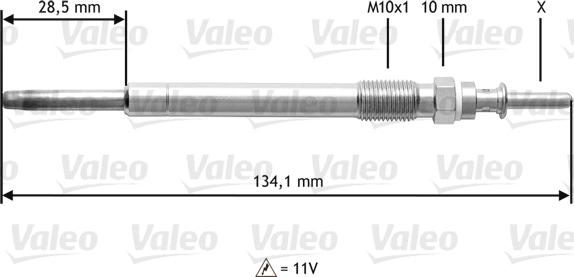 Valeo 345208 - Свеча накаливания autospares.lv