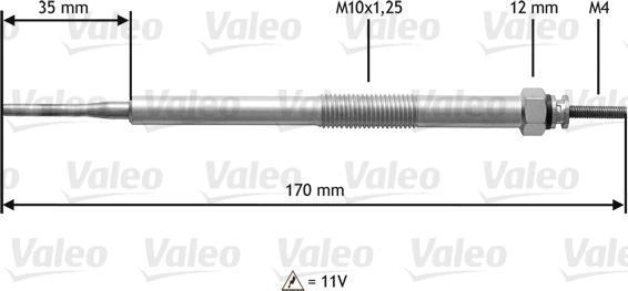 Valeo 345216 - Свеча накаливания autospares.lv