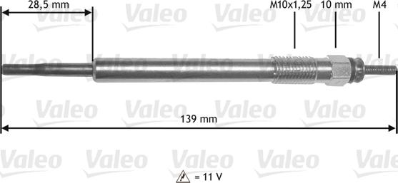 Valeo 345211 - Свеча накаливания autospares.lv