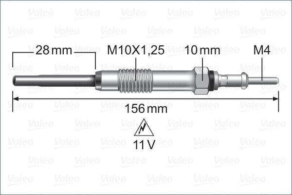 Valeo 345236 - Свеча накаливания autospares.lv