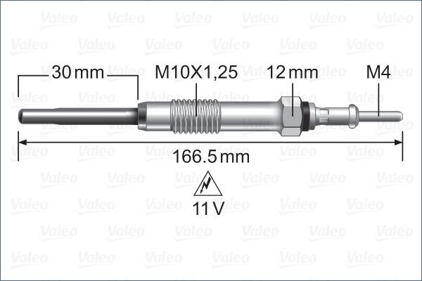 Valeo 345230 - Свеча накаливания autospares.lv