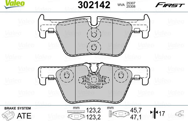 Valeo 302142 - Тормозные колодки, дисковые, комплект autospares.lv