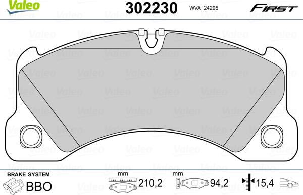 Valeo 302230 - Тормозные колодки, дисковые, комплект autospares.lv